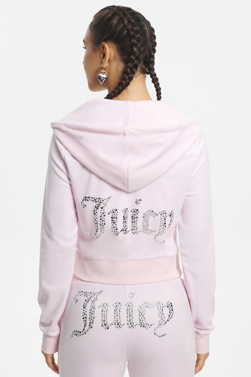 Mixed Jewels Velour Hoodie - Juicy Couture