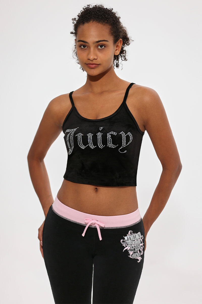 Big Bling Velour Tank Top - Liquorice - Juicy Couture