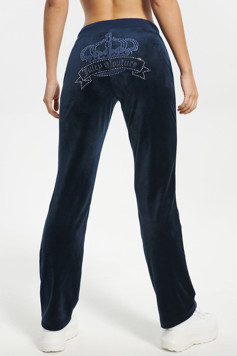 Crown Bling Velour Track Pants - Juicy Couture