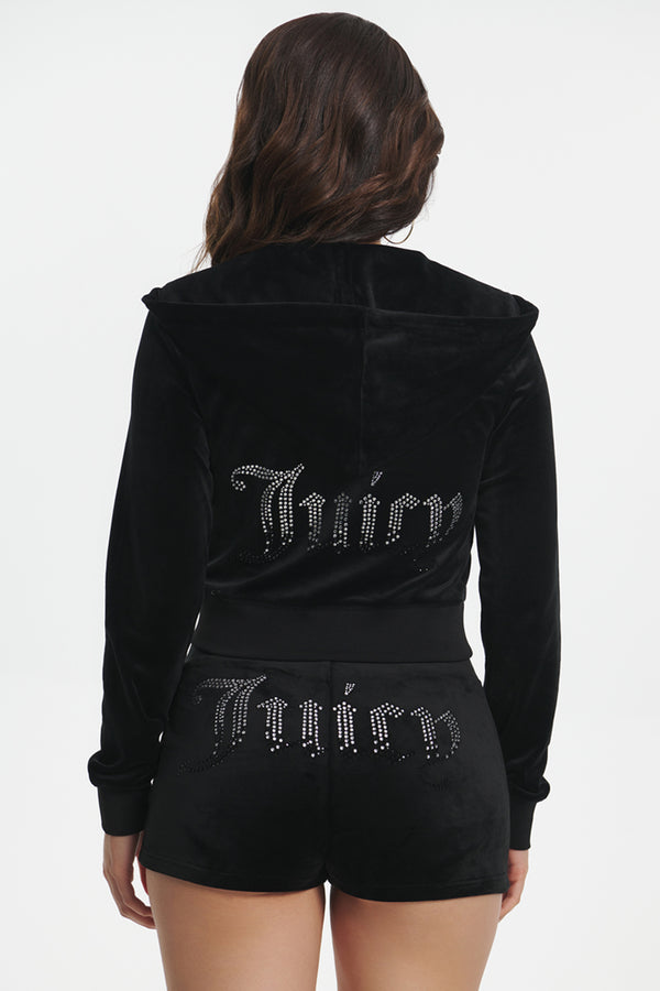 Ombre Big Bling Velour Hoodie - Juicy Couture