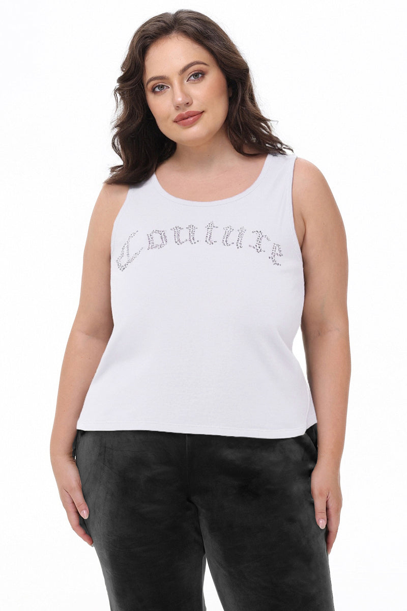 Plus-Size Big Bling Couture Tank Top - White - Juicy Couture