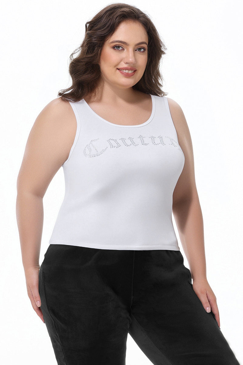 Plus-Size Big Bling Couture Tank Top - White - Juicy Couture