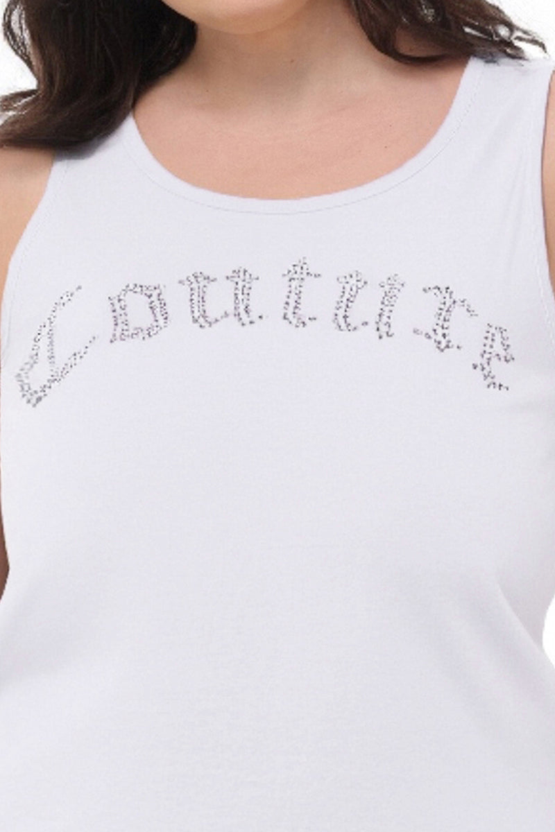 Plus-Size Big Bling Couture Tank Top - White - Juicy Couture