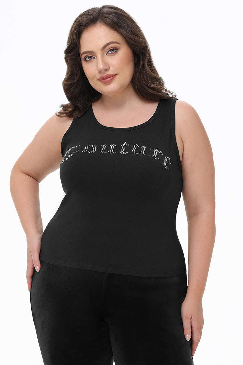 Plus-Size Big Bling Couture Tank Top - Liquorice - Juicy Couture