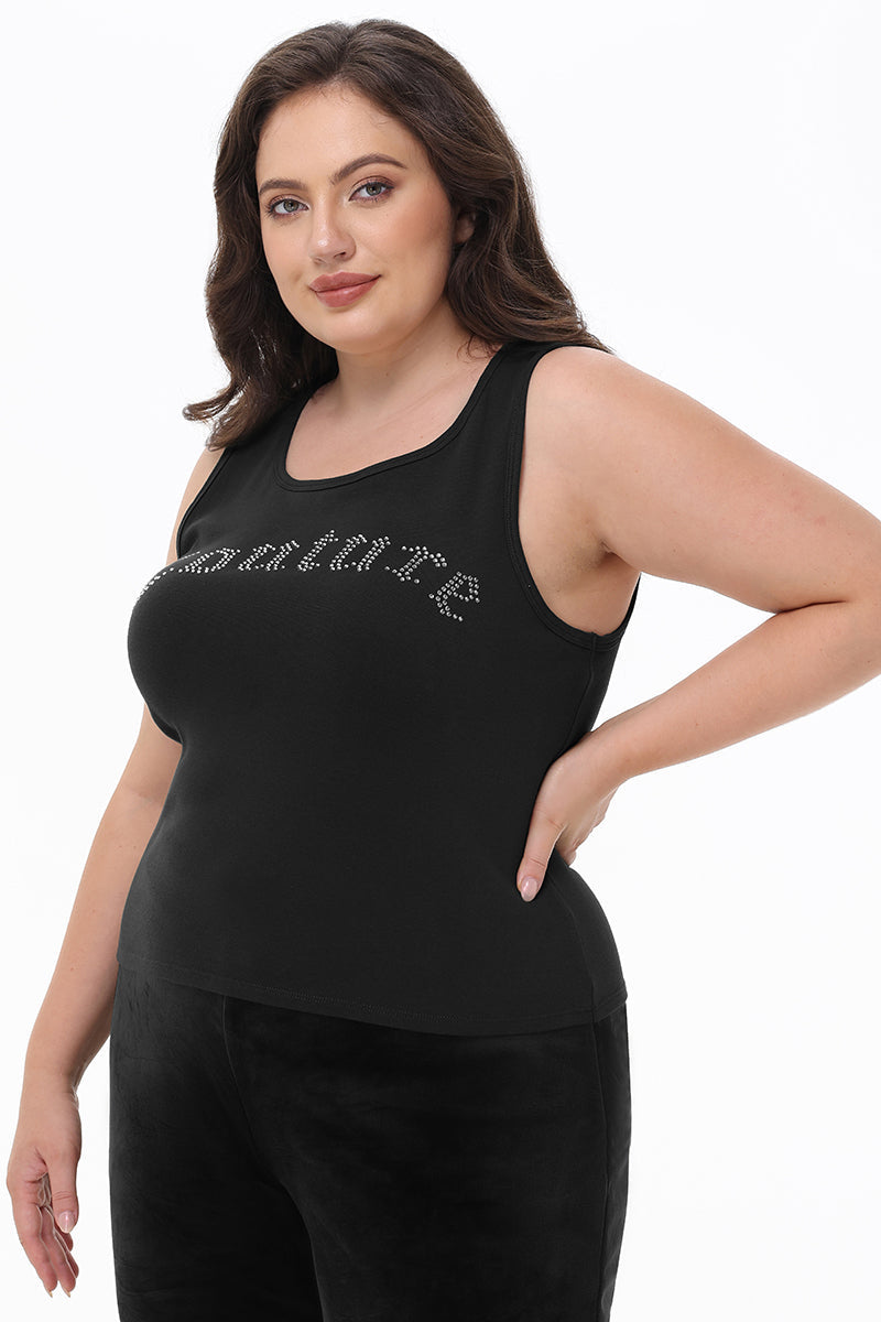 Plus-Size Big Bling Couture Tank Top - Liquorice - Juicy Couture