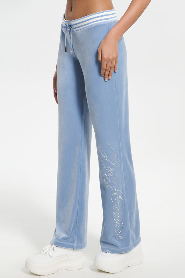 Script Bling Velour Track Pants - Juicy Couture