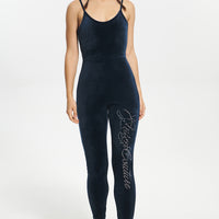 Strappy Script Velour Jumpsuit - Juicy Couture