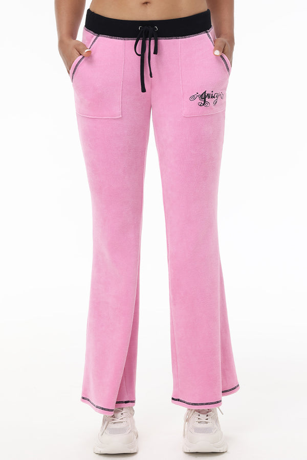 Sweetheart Cotton Velour Track Pants - Juicy Couture