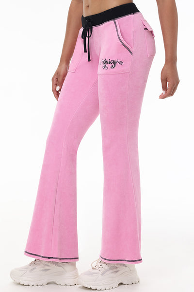 Sweetheart Cotton Velour Track Pants - Juicy Couture