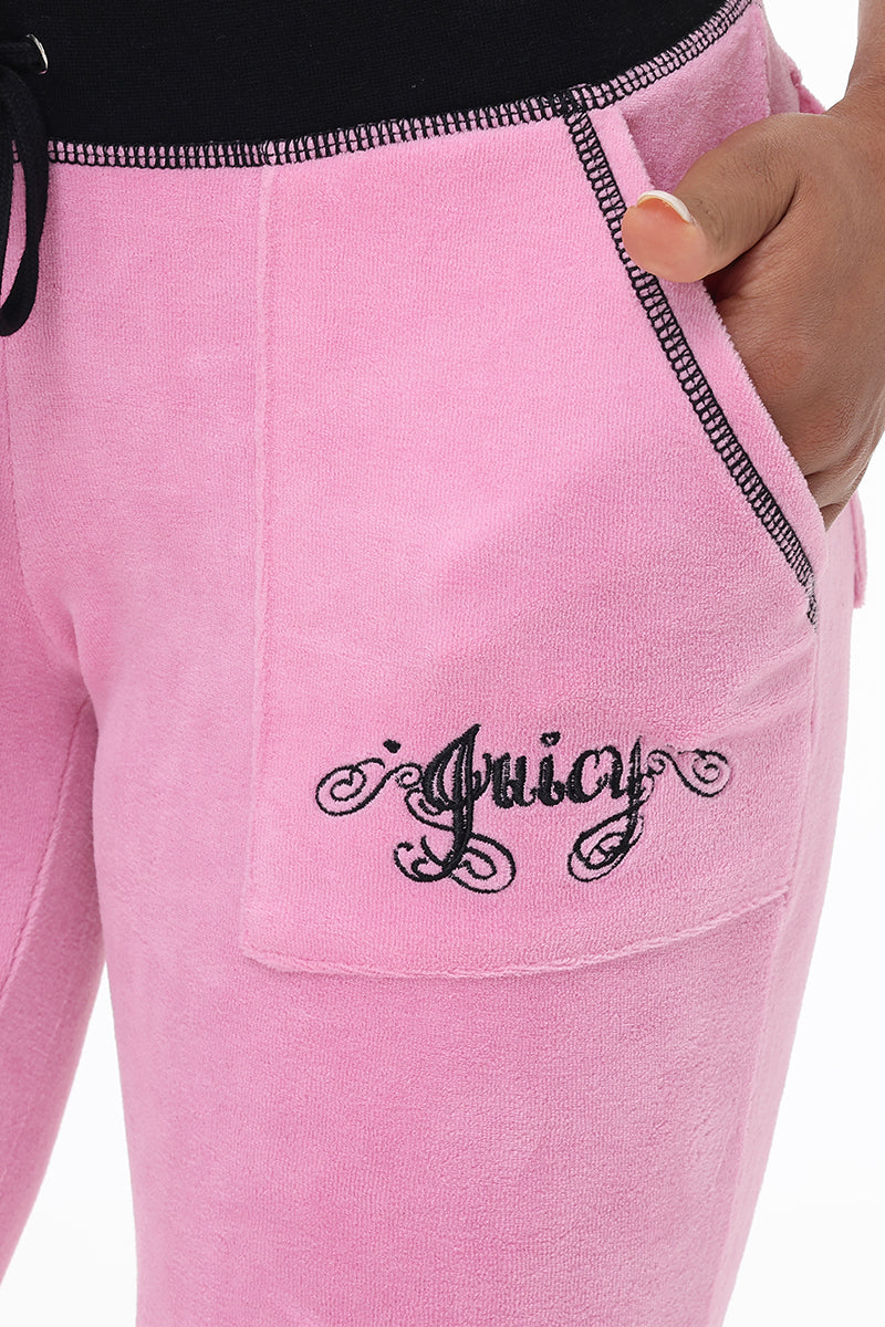 Sweetheart Cotton Velour Track Pants - Juicy Couture