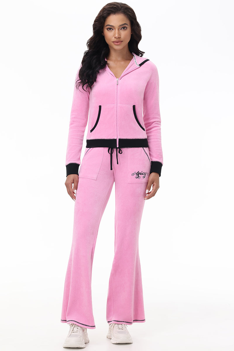 Sweetheart Cotton Velour Track Pants - Juicy Couture