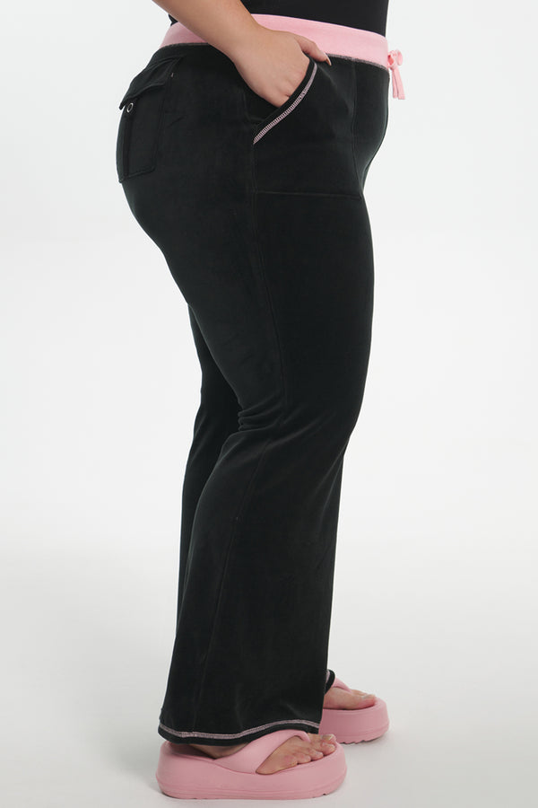 Plus-Size Sweetheart Cotton Velour Track Pants - Juicy Couture