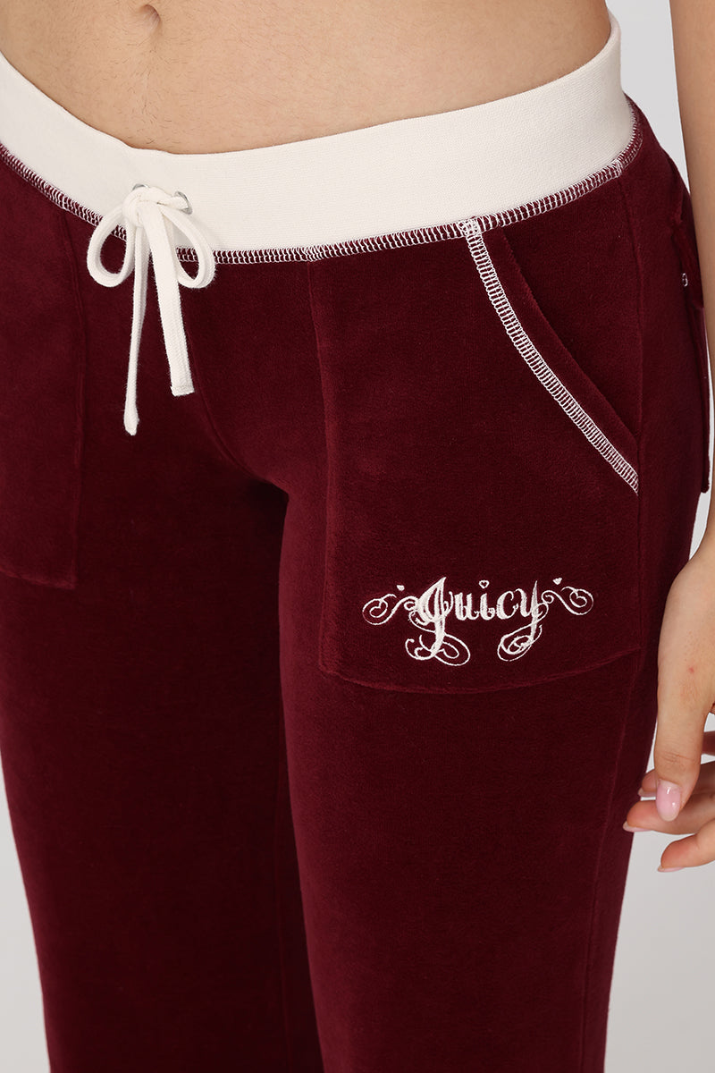Sweetheart Cotton Velour Track Pants - Juicy Couture