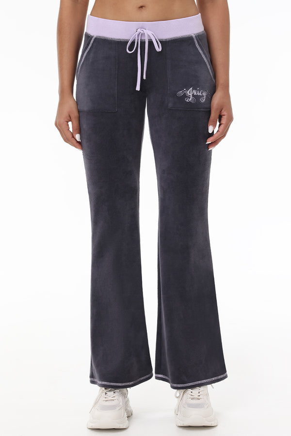 Sweetheart Cotton Velour Track Pants - Juicy Couture