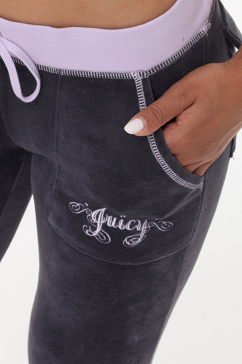 Sweetheart Cotton Velour Track Pants - Juicy Couture