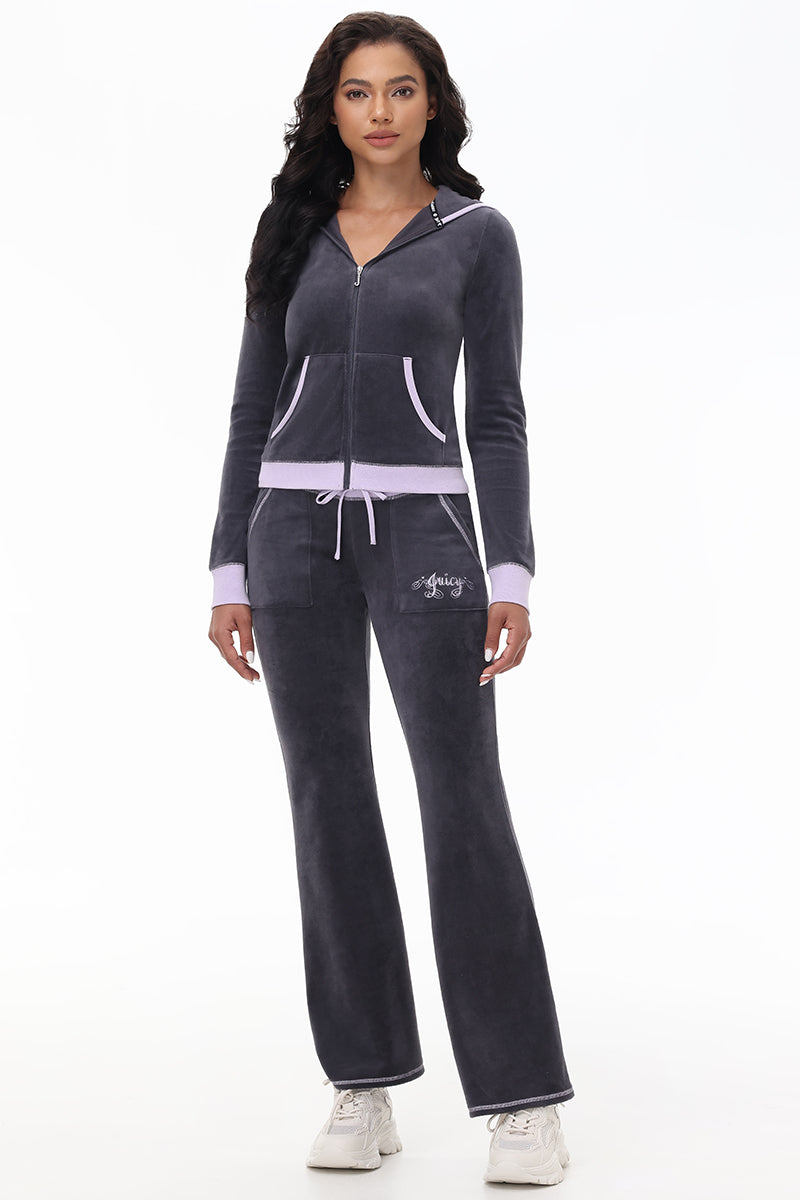 Sweetheart Cotton Velour Track Pants - Juicy Couture