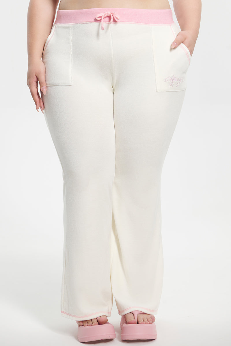 Plus-Size Sweetheart Cotton Velour Track Pants