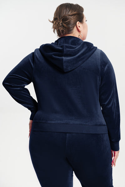 Plus-Size Classic Cotton Velour Hoodie - Juicy Couture