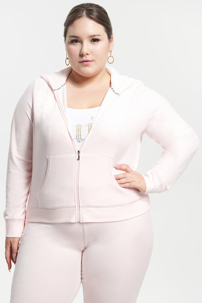 Plus-Size Classic Cotton Velour Hoodie - Juicy Couture