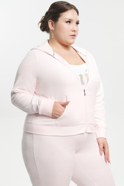 Plus-Size Classic Cotton Velour Hoodie - Juicy Couture