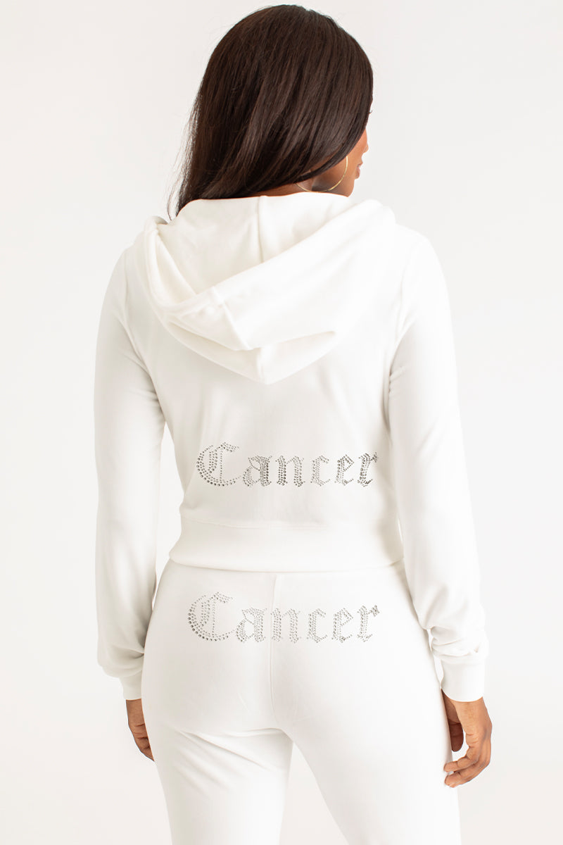 Cancer Big Bling Velour Hoodie