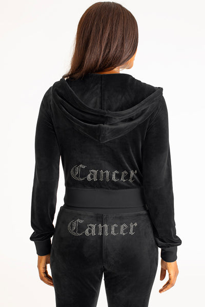 Cancer Customizable Big Bling Velour Hoodie - Juicy Couture
