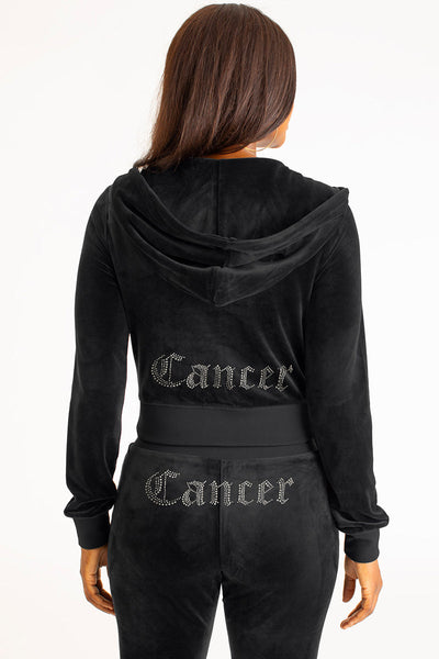 Cancer Customizable Big Bling Velour Hoodie