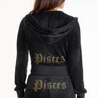 Pisces Big Bling Velour Hoodie