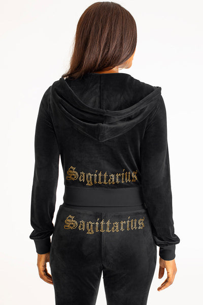 Sagittarius Customizable Big Bling Velour Hoodie