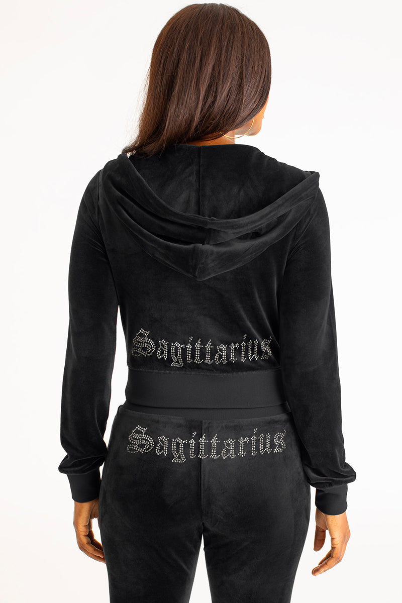 Sagittarius Customizable Big Bling Velour Hoodie