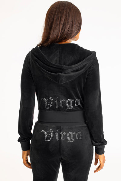 Virgo Customizable Big Bling Velour Hoodie - Juicy Couture
