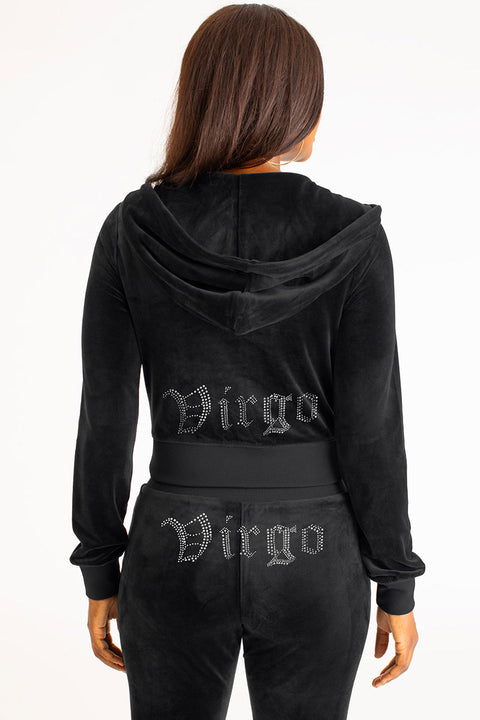Virgo Customizable Big Bling Velour Hoodie