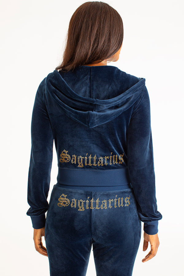 Sagittarius Big Bling Velour Hoodie