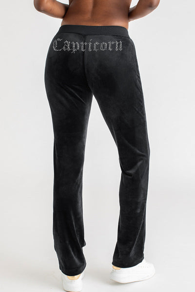 Capricorn Customizable Big Bling Velour Track Pants