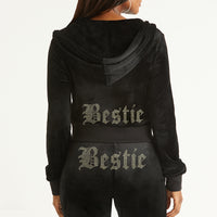 Bestie Big Bling Velour Hoodie - Juicy Couture