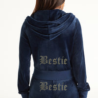 Bestie Big Bling Velour Hoodie - Juicy Couture