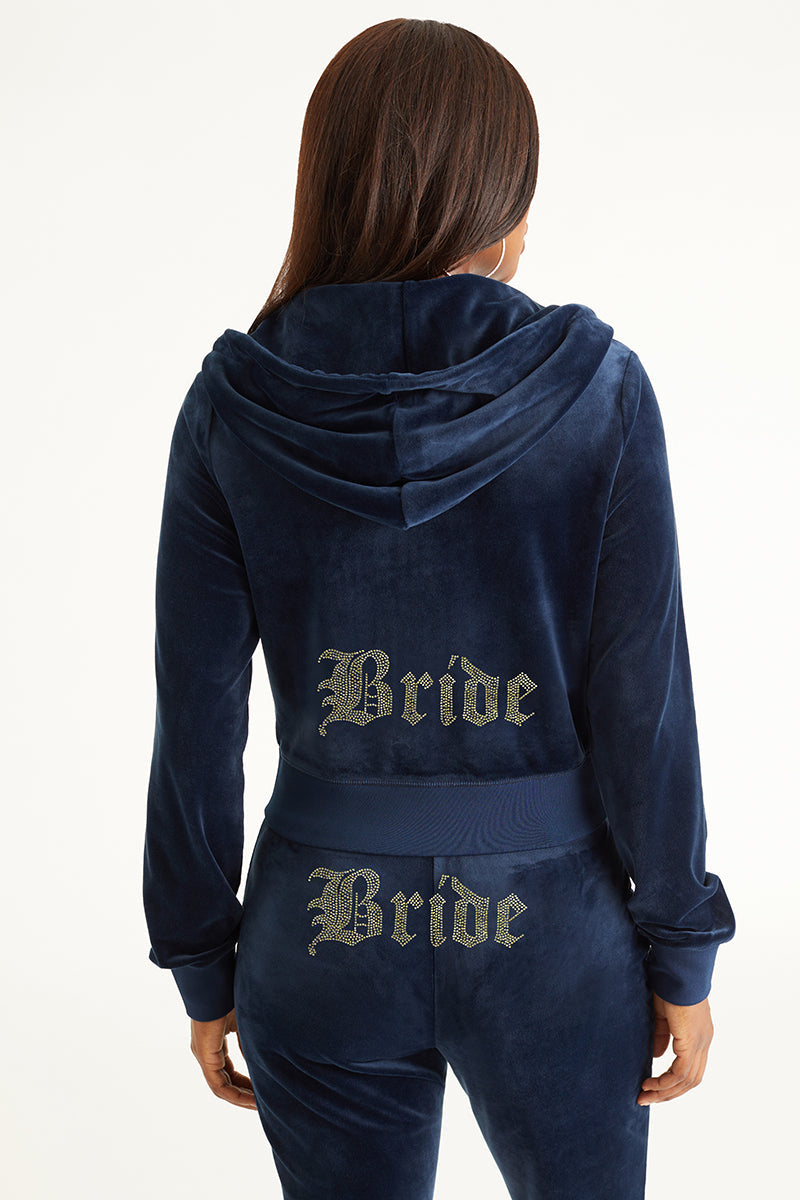 Bride Customizable Big Bling Velour Hoodie