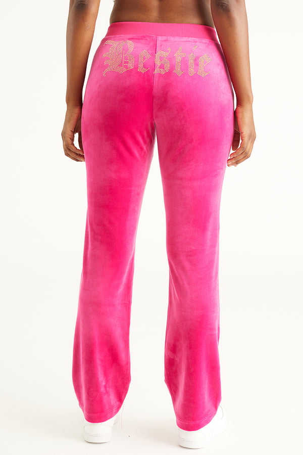 Bestie Big Bling Velour Track Pants - Juicy Couture