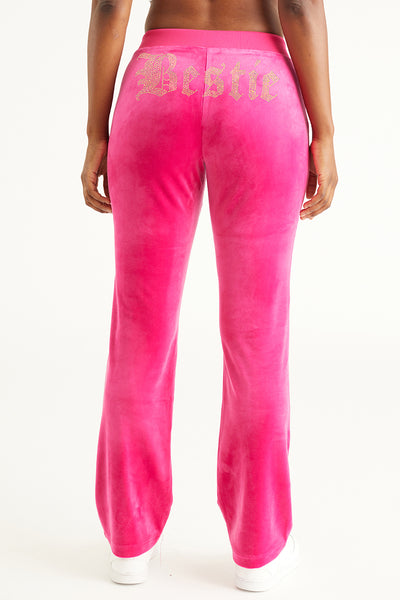 Bestie Big Bling Velour Track Pants - Juicy Couture