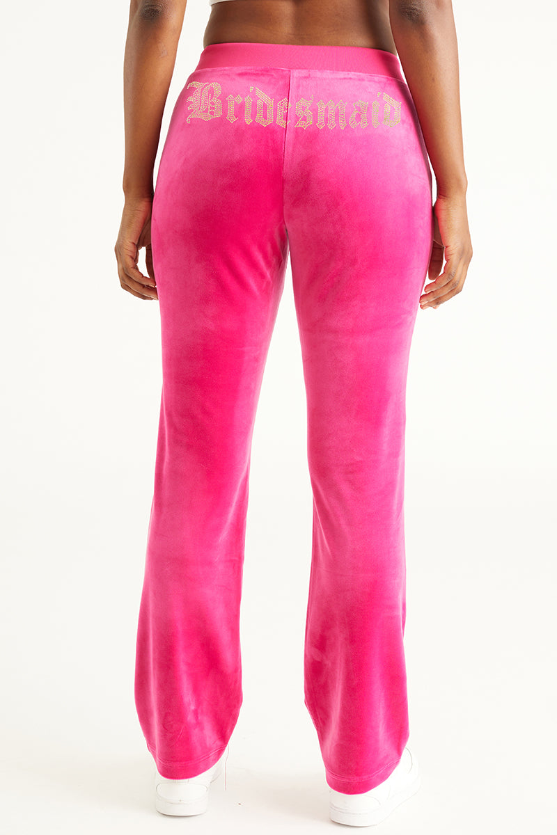 Bridesmaid Big Bling Velour Track Pants - Juicy Couture