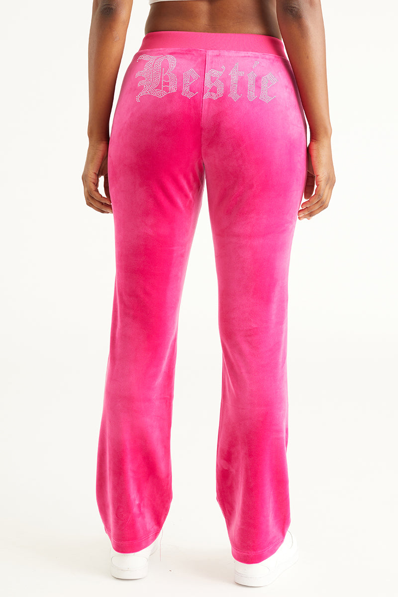 Bestie Big Bling Velour Track Pants - Juicy Couture