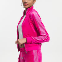 Ombre Bling Cropped Velour Track Jacket - Juicy Couture