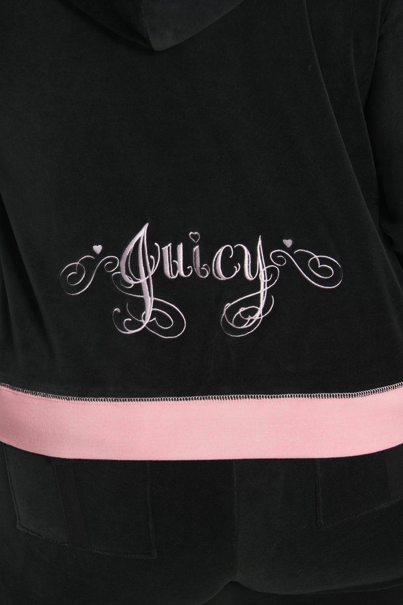 Plus-Size Sweetheart Cotton Velour Hoodie - Juicy Couture