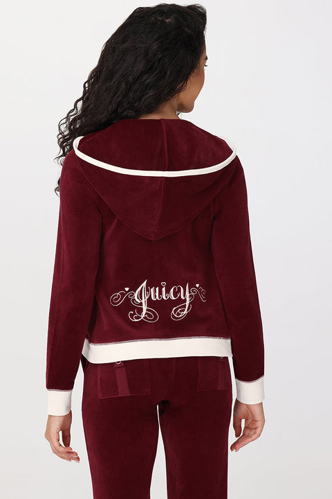 Sweetheart Cotton Velour Hoodie