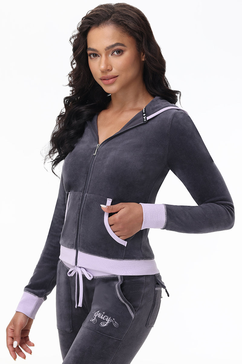 Sweetheart Cotton Velour Hoodie - Juicy Couture