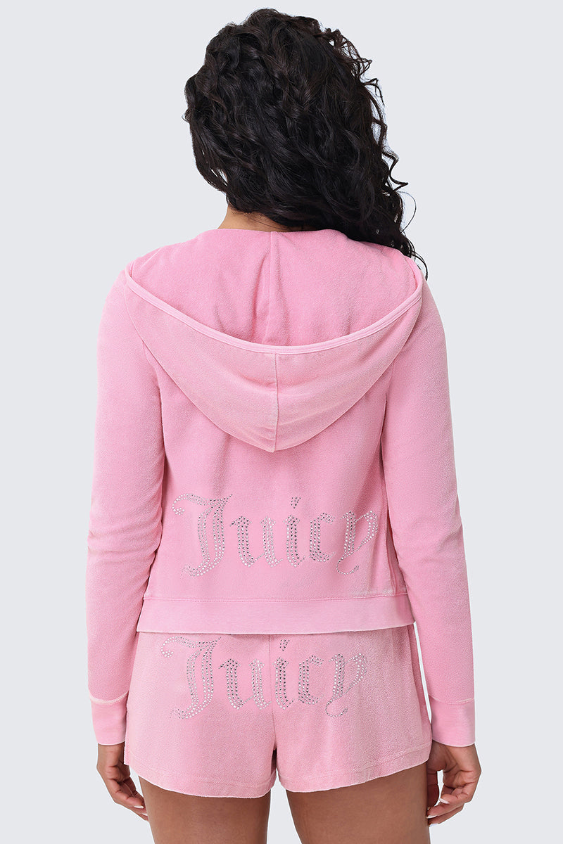 Juicy Couture Big Bling Washed Terry Hoodie