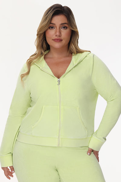 Plus-Size Big Bling Towel Terry Zip Hoodie - Juicy Couture