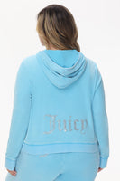 Plus-Size Big Bling Towel Terry Zip Hoodie