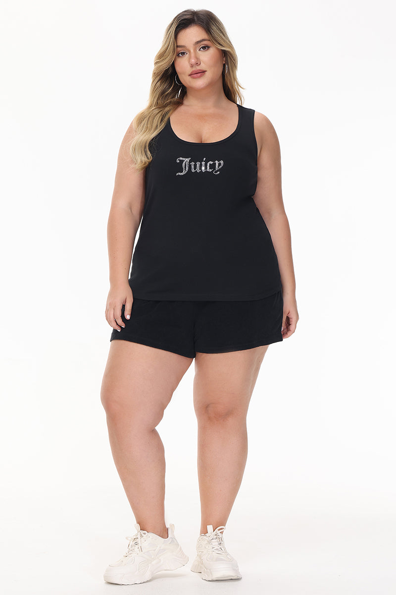Plus-Size Big Bling Towel Terry Shorts - Juicy Couture