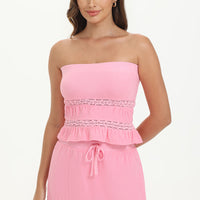 Towel Terry Lace Trim Tube Top - Juicy Couture